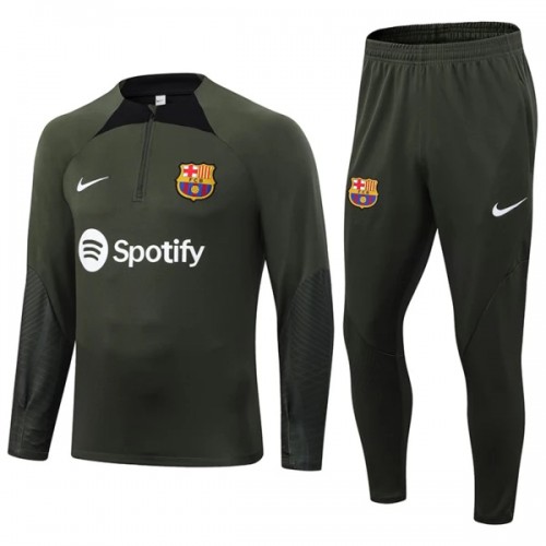 FC Barcelona Quarter Zip Sudadera De Entrenamiento Trajes 2023-24 Verde FC Barcelona Quarter Zip Sudadera De Entrenamiento Trajes 2023-24 Verde